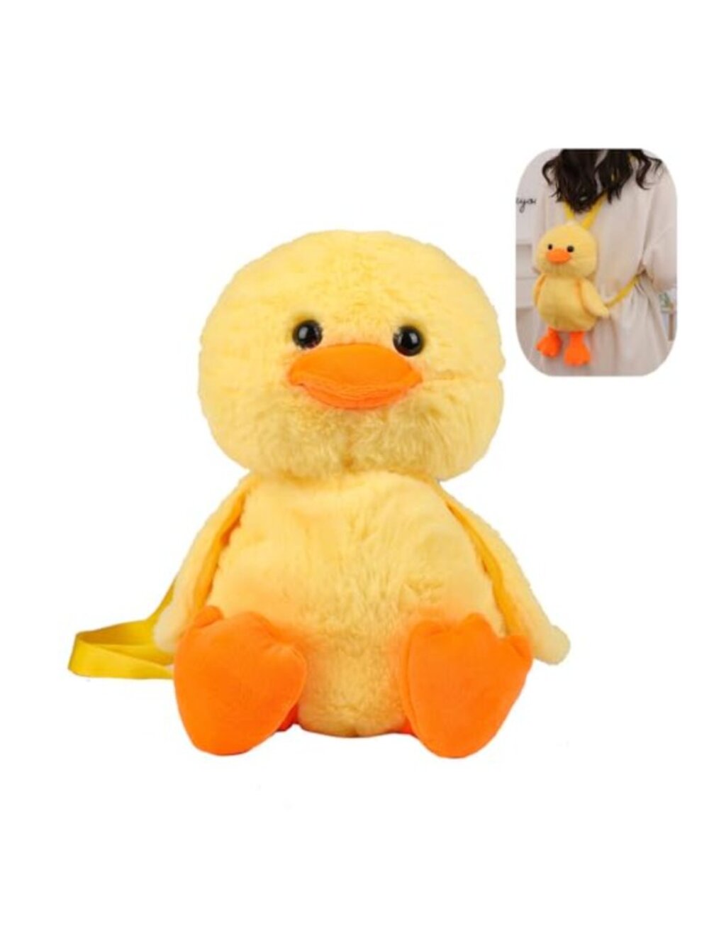 Cute Duck Plush Backpack Soft Stuffed Animal Bag Crossbody Purse With Chain